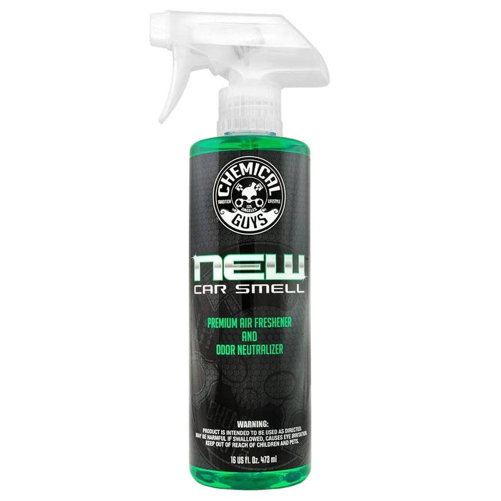 Chemical Guys New car scent miris novog automobila prikaz boce na beloj pozadini